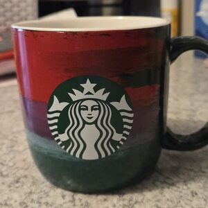 Starbucks Gradient Red Green Logo Ceramic Mug